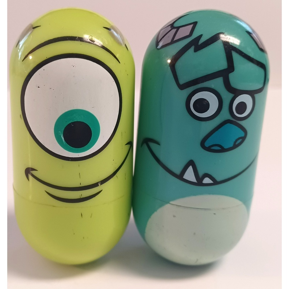 2 Vintage 2005 Disney Pixar Kellogg's Monsters Inc Mike #32 & Sulley #43 Wobbler